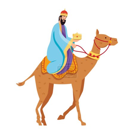 Ilustración de Balthasar hombre sabio en carácter camello - Imagen libre de derechos