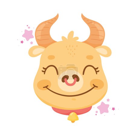 Illustration for Taurus zodiac kawaii style character - Royalty Free Image