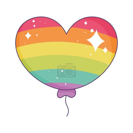 Téléchargez les illustrations : Drapeau lgbti dans l'icône de l'hélium ballon - en licence libre de droit