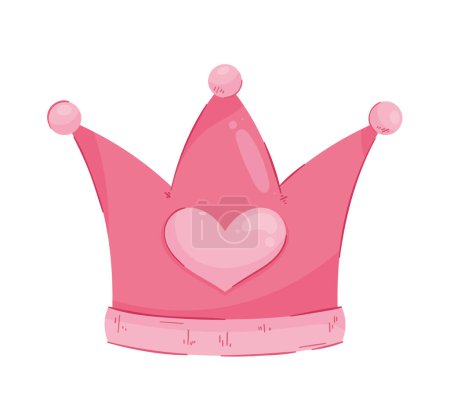 Ilustración de Corona reina rosa con corazón - Imagen libre de derechos