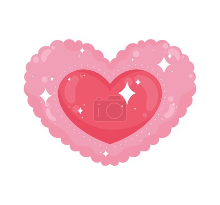 Illustration for Hearts love with lace icon - Royalty Free Image