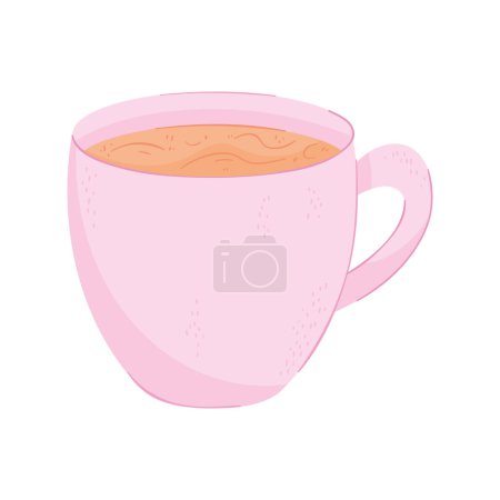 Ilustración de Bebida de café en el icono de la taza rosa - Imagen libre de derechos