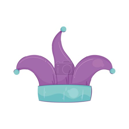 Illustration for Purple joker hat accessory icon - Royalty Free Image