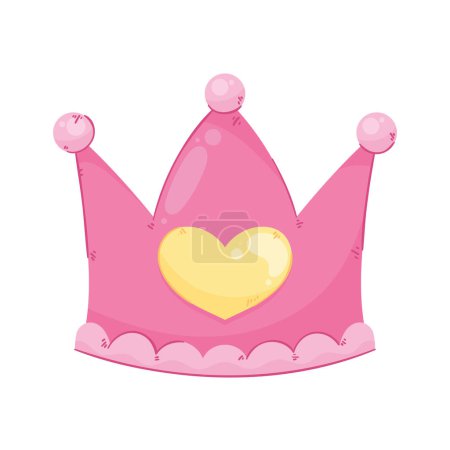 Ilustración de Corona rosa con icono de corazón - Imagen libre de derechos
