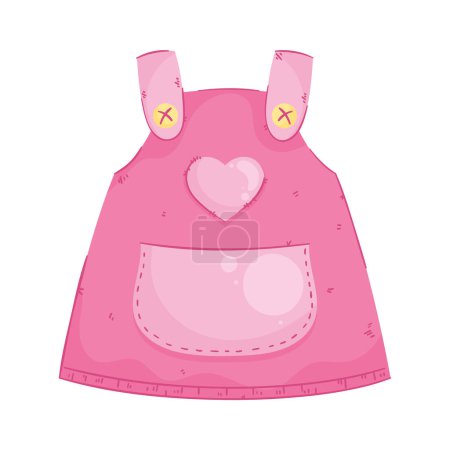 Téléchargez les illustrations : Fille bébé robe rose accessoire - en licence libre de droit