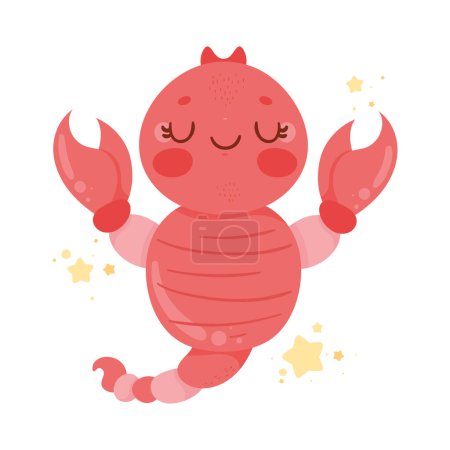 Illustration for Scorpio zodiac kawaii style character - Royalty Free Image