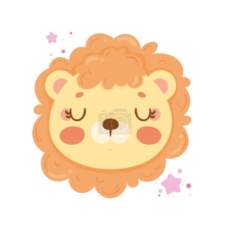 Illustration for Lion zodiac kawaii style character - Royalty Free Image