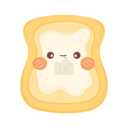 Illustration for Fresh bread kawaii comic character - Royalty Free Image