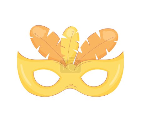 Ilustración de Icono de máscara de mardi gras amarillo - Imagen libre de derechos