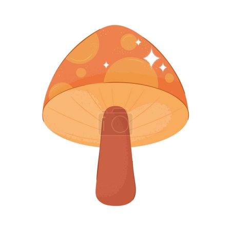 Illustration for Orange fungus plant boho style - Royalty Free Image