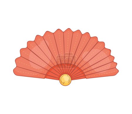 Illustration for Asian culture fan decorative icon - Royalty Free Image