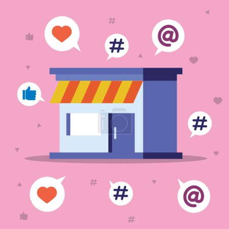 Illustration for Store and social media marketing icons - Royalty Free Image