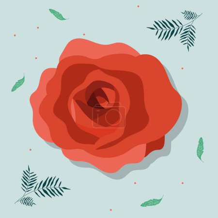 Illustration for Red rose flower garden icon - Royalty Free Image