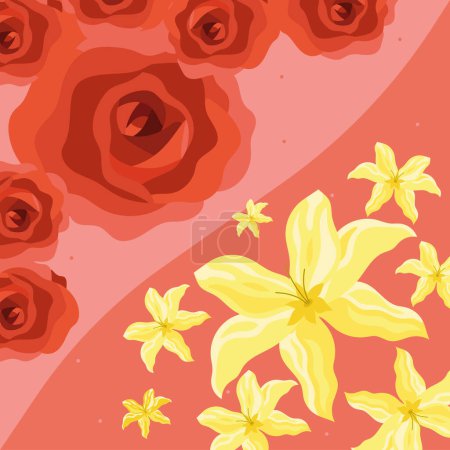 Téléchargez les illustrations : Fleurs botaniques décoration motif jardin - en licence libre de droit
