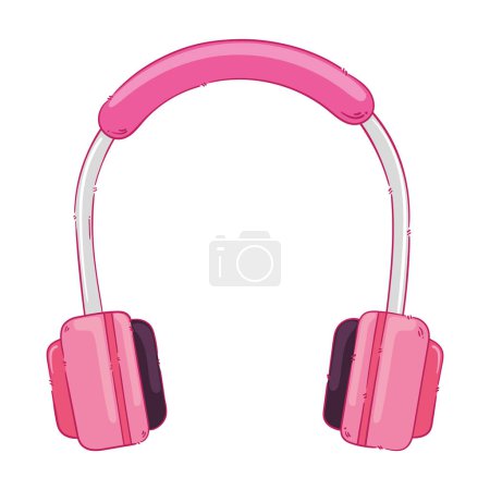 Illustration for Pink headset device tech icon - Royalty Free Image