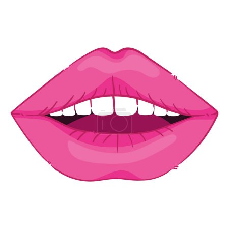 Ilustración de Sexy boca femenina con lápiz labial - Imagen libre de derechos