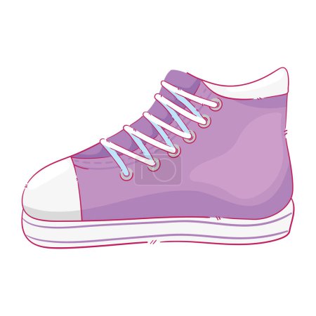 Téléchargez les illustrations : Jeune style chaussure lilas icône - en licence libre de droit
