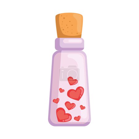 Téléchargez les illustrations : Coeur amour dans bouteille icône - en licence libre de droit