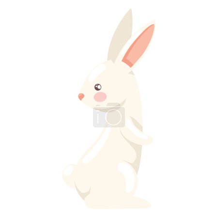 Téléchargez les illustrations : Petit lapin blanc caractère animal - en licence libre de droit
