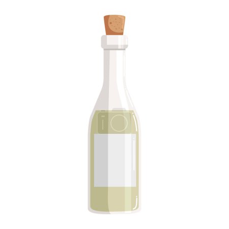 Téléchargez les illustrations : Vin frais bouteille de boisson blanche icône - en licence libre de droit