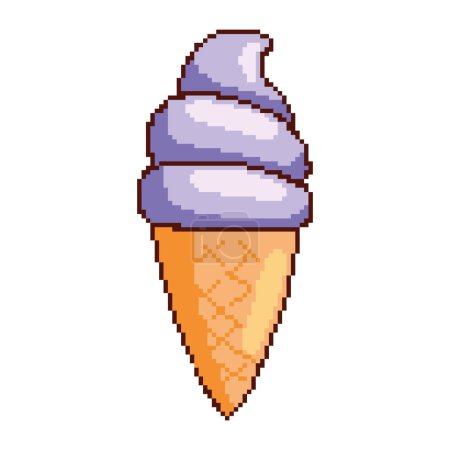 Illustration for Ice cream sweet product pixelated - Royalty Free Image