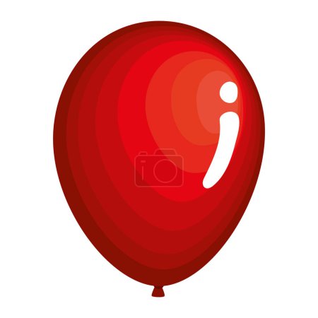 Téléchargez les illustrations : Ballon rouge hélium icône flottante - en licence libre de droit