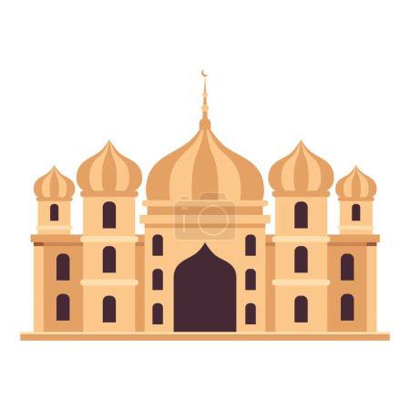 Illustration for Muslim mosque facade traditional icon - Royalty Free Image