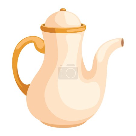 Illustration for Ceramic teapot kitchen utensil icon - Royalty Free Image