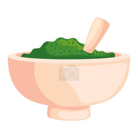 Illustration for Medical grinder with herb icon - Royalty Free Image