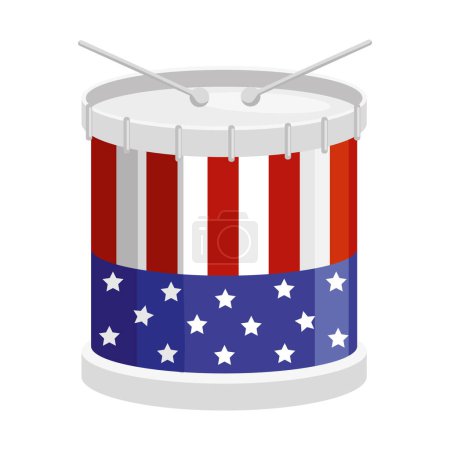 Ilustración de Bandera de EE.UU. en el icono del tambor - Imagen libre de derechos
