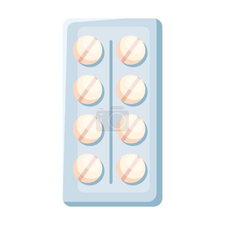 Illustration for Pills in push blister icon - Royalty Free Image