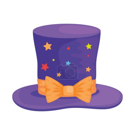 Illustration for Mardi gras tophat with bowtie icon - Royalty Free Image