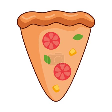 Téléchargez les illustrations : Pizza italienne icône de la restauration rapide - en licence libre de droit