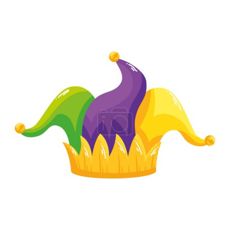 Illustration for Joker hat accessory mardi gras - Royalty Free Image