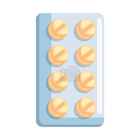 Illustration for Red pills in push blister icon - Royalty Free Image