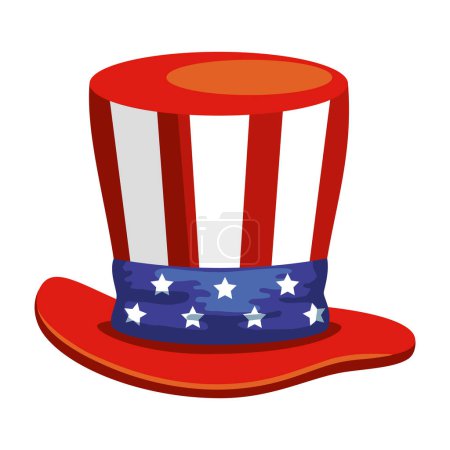 Illustration for Usa flag in tophat icon - Royalty Free Image