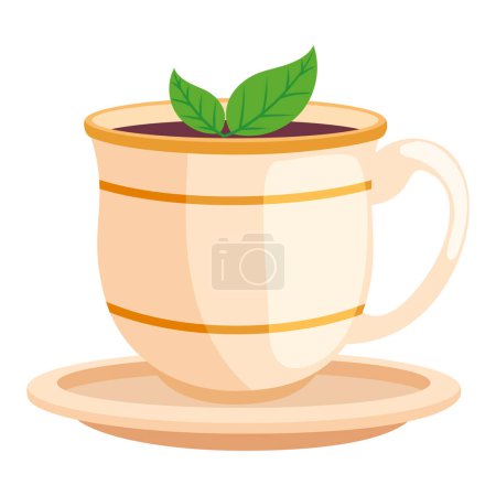 Illustration for Tea drink in cup icon - Royalty Free Image