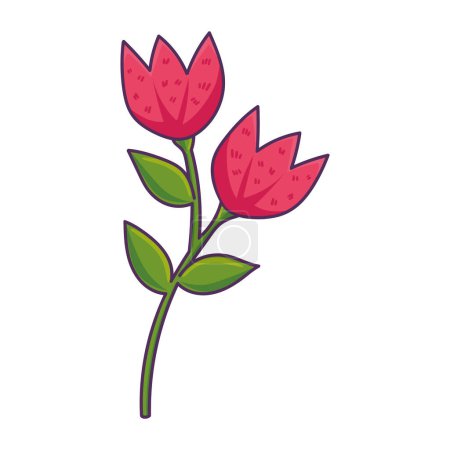 Ilustración de Rosas rojas flores jardín naturaleza - Imagen libre de derechos