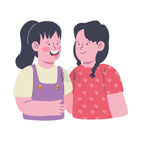 Ilustración de Lesbianas amantes pareja feliz caracteres - Imagen libre de derechos
