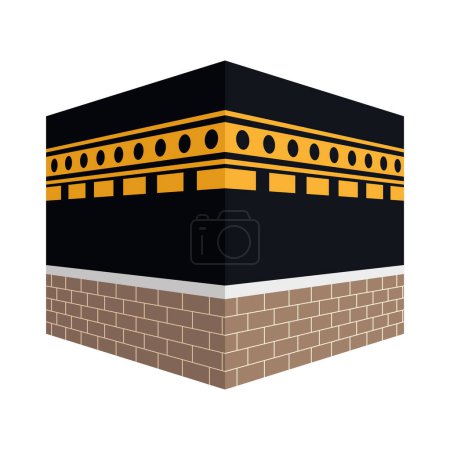 Illustration for Mecca muslim culture place icon - Royalty Free Image