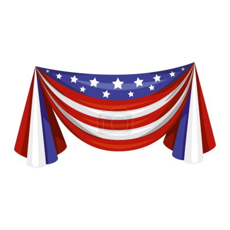 Ilustración de Bandera de EE.UU. colgando icono aislado - Imagen libre de derechos