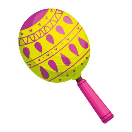Illustration for Tropical maraca instrument musicall icon - Royalty Free Image