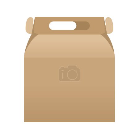 Illustration for Take away carton box mockup icon - Royalty Free Image