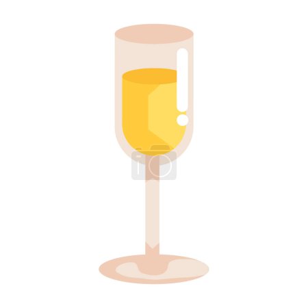 Téléchargez les illustrations : Coupe de champagne fraîche icône boisson - en licence libre de droit