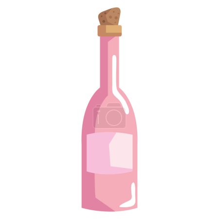 Téléchargez les illustrations : Bouteille de champagne rose icône - en licence libre de droit