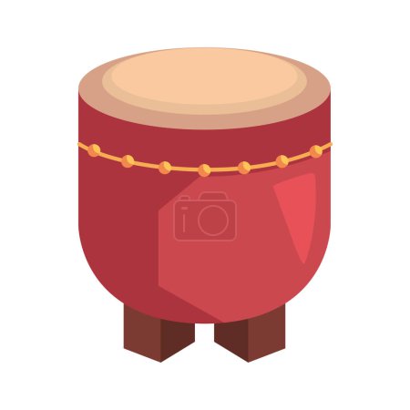 Ilustración de Instrumento de tambor asiático icono aislado - Imagen libre de derechos