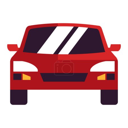 Ilustración de Coche rojo icono del vehículo delantero - Imagen libre de derechos