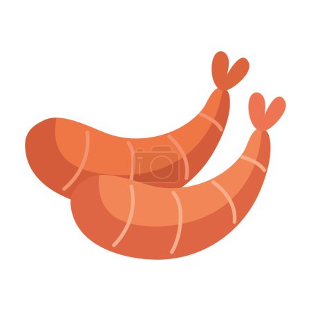 Illustration for Shrimps seafood ingredients isolated icon - Royalty Free Image