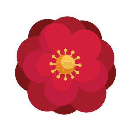 Ilustración de Icono de decoración de flor roja asiática - Imagen libre de derechos