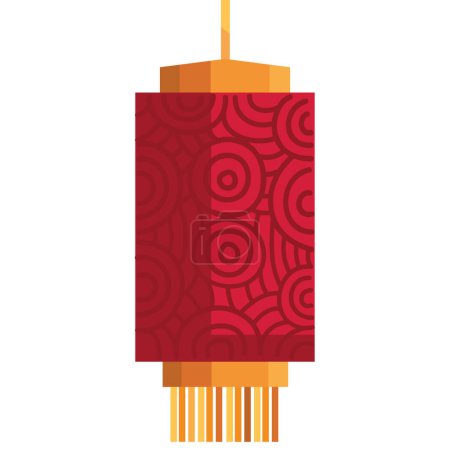 Téléchargez les illustrations : Lampe chinoise rouge icône décorative - en licence libre de droit